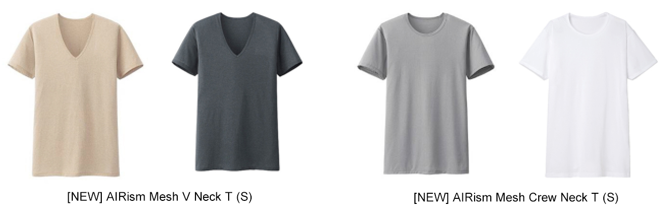 [NEW] AIRism Mesh Crew Neck T (S) /　[NEW] AIRism Mesh V Neck T (S)